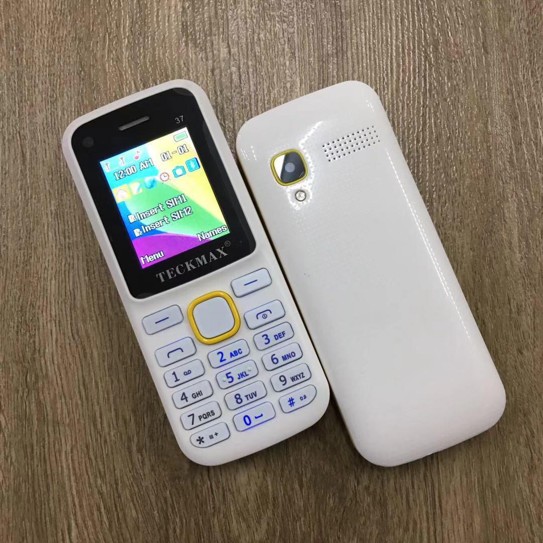 (White/Yellow)OEM TECKMAX 37 Dual Sim Basic Phone(Ready Stock)
